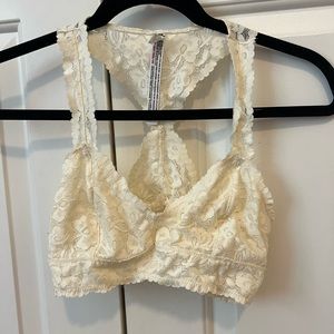 Free People Cream Lace Bralette Size Small